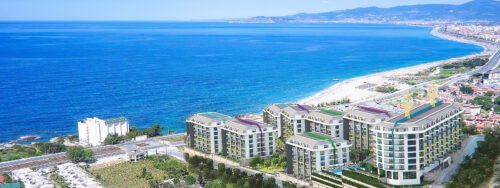 Линейная квартира 2+1 в Konak Seaside Premium, вид на море
