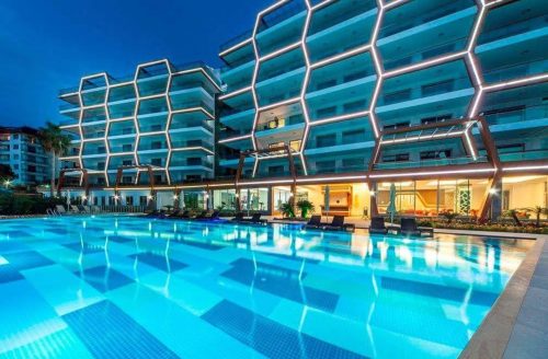 Апартаменты 1+1 с садом в Hexa Panora, Kargıcak