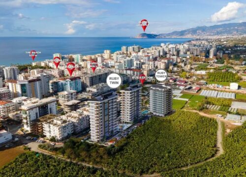 Ruby Tower residence: квартиры для отдыха в Махмутларе