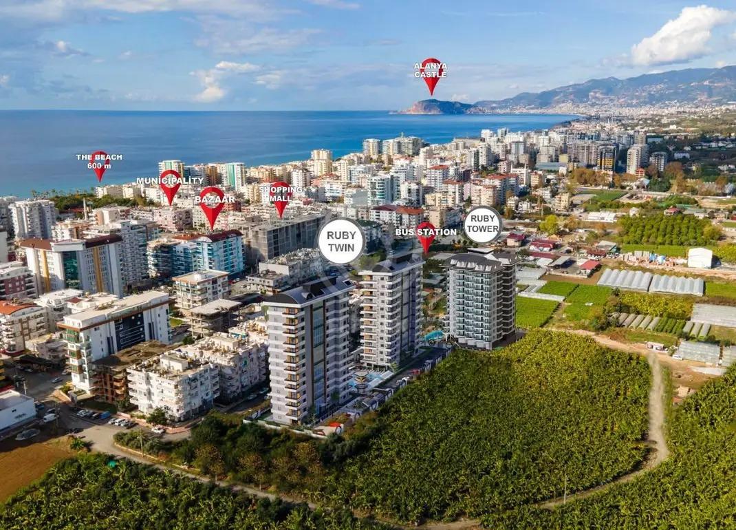 Ruby Tower residence: квартиры для отдыха в Махмутларе